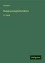 Anonym: Malakozoologische Blätter, Buch