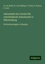 H. von Mohl: Jahreshefte des Vereins für vaterländische Naturkunde in Württemberg, Buch