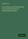 Bogumil Goltz: Zur Geschichte und Charakteristik des deutschen Genius: eine ethnographische Studie, Buch