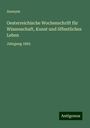 Anonym: Oesterreichische Wochenschrift für Wissenschaft, Kunst und öffentliches Leben, Buch