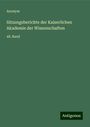 Anonym: Sitzungsberichte der Kaiserlichen Akademie der Wissenschaften, Buch