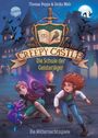 „Creepy Castle: Die Schule der Geisterjäger - Die Mitternachtsspiele“. Zwei Kinder rennen, umgeben von Fledermäusen.