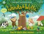 "Mein Spiel- und Mitmachbuch", "Wanda & Wolle", "Das ist doch aber meins!". Zwei Tiere spielen mit einem Ball unter einem Baum.