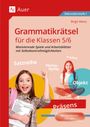 Grammatikrätsel für Klassen 5/6, motivierende Spiele und Arbeitsblätter. Zwei fröhliche Mädchen mit Schulmaterialien.