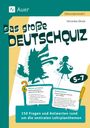Titel: Das große Deutschquiz. Märchenfrage über typische Merkmale mit Antwort. Illustration: Wolf und Mädchen.