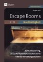 Aufschrift: "Escape Rooms: Nachhaltigkeit". Eine geöffnete Truhe mit Nebel, links oben ein Logo: "Auer".