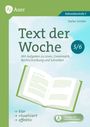 "Text der Woche 5/6: Aufgaben zu Lesen, Grammatik, Rechtschreibung. klar, ritualisiert, effektiv. Illustration eines offenen Buches."