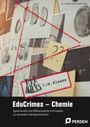 Titel: "EduCrimes – Chemie", "7./8. Klasse". Fingerabdrücke und roter Faden auf einer Pinnwand.