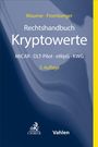 "Rechtshandbuch Kryptowerte, 2. Auflage. Autoren: Maume, Fromberger. Themen: MiCAR, DLT-Pilot, eWpG, KWG. Dunkelblaues Cover."