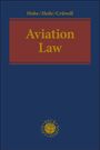 Cover mit den Worten "Hobe/Heile/Crüwell" und "Aviation Law" auf blauem Hintergrund, rotes Rechteck. Unten Logo: Globus, "BECK HART NOMOS".