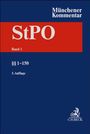Blauer Hintergrund, rotes Feld mit "StPO", Text "Münchener Kommentar, Band 1", "§§ 1-150", "3. Auflage". Unten ein Logo.