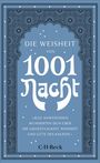 „Die Weisheit von 1001 Nacht“, Zitat über Kalifen, Ornamentmuster in Blau, Verlag C.H. Beck.
