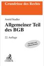 "Allgemeiner Teil des BGB" von Astrid Stadler, 22. Auflage. Oben rotes Banner: "Grundrisse des Rechts". Oval: "Mit Fällen und Aufbauschemata". Unten Verlagslogo von C.H.BECK.