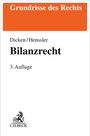 "Grundrisse des Rechts" oben in Orange, "Dicken/Henssler Bilanzrecht 3. Auflage". Unten: Logo von C.H. BECK.