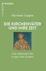 „Die Kirchenväter und ihre Zeit“ von Hartmut Leppin, Logo: C.H. Beck Wissen. Mosaik eines Mannes in religiöser Kleidung.