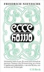 FRIEDRICH NIETZSCHE, "ecce homo". Zitat: "Ich kenne mein Loos...eine Krisis, wie es keine auf Erden gab." Verzierter Rahmen.