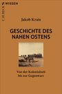 „GESCHICHTE DES NAHEN OSTENS. Von der Kolonialzeit bis zur Gegenwart." Ein Kamel nahe einer Eisenbahn auf sandigem Boden.