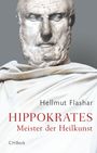 "HELLMUT FLASHAR: HIPPOKRATES Meister der Heilkunst"; eine Marmorbüste auf grauem Hintergrund.