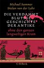 "Die verdammt blutige Geschichte der Antike", Illustration: antike Figuren tragen verletzte Person, blutige Details.