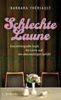 "Barbara Thériault, Schlechte Laune. Eine mittelgroße Stadt, die Leute und ein übermächtiges Gefühl." Zwei Stühle, Blumen.