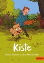 „Kiste“ von Patrick Wirbeleit & Uwe Heidschötter. Cartoon mit einem Jungen und einer lebendigen Kiste im Garten. Rechts unten „GULLIVER“.