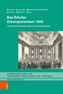 Titel: Das Erfurter Unionsparlament 1850. Illustration einer historischen Versammlung in eleganter Halle.