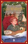 "Viktoria Nergiz, Clara Roux, Talis Weihnachten, Keine Geschenke – und doch so viele." Illustration: Junge sitzt lächelnd am Tisch.