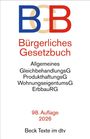 Bürgerliches Gesetzbuch, 98. Auflage 2026. Enthält Allgemeines, GleichbehandlungsG, ProdukthaftungsG. "Beck Texte im dtv".
