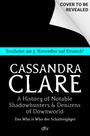 „Erscheint am 3. November auf Deutsch!“, „COVER TO BE REVEALED“. Große Buchstaben „CASSANDRA CLARE“. Schwarzer Hintergrund.