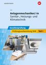 „Anlagenmechaniker/-in Sanitär-, Heizungs- und Klimatechnik“ steht zentral. Bilder von Heizung, Lüftung und Waschbecken.