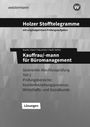 "Holzer Stofftelegramme, Kauffrau/-mann für Büromanagement, Prüfung Teil 2, Kundenbeziehungsprozesse, Lösungen." Geometrischer Hintergrund.