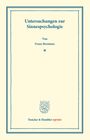Franz Brentano: Untersuchungen zur Sinnespsychologie, Buch