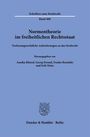 "Normentheorie im freiheitlichen Rechtsstaat" steht im Zentrum auf blauem Hintergrund. Unten das Logo von Duncker & Humblot.