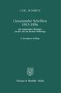 "Carl Schmitt: Gesammelte Schriften 1933–1936, 2., korrigierte Auflage, Duncker & Humblot, Berlin." Grünes Cover.