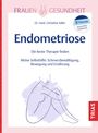„Endometriose: Die beste Therapie finden“ von Dr. med. Christine Adler. Strichzeichnung einer sitzenden Frau.