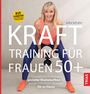 Text: "Krafttraining für Frauen 50+" und "Gezielter Muskelaufbau". Eine Frau in Sportkleidung hält Hantel.