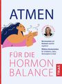 "ATMEN FÜR DIE HORMON BALANCE" steht im Vordergrund. Illustration: Frau mit geschlossenen Augen, die ausatmet.