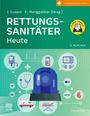 „RETTUNGSSANITÄTER Heute“, 6. Auflage, Herausgeber J. Luxem, K. Rungaldier. Symbole: Stethoskop, Rettungswagen, Infusion.