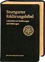 "Stuttgarter Erklärungsbibel. Lutherbibel mit Einführungen und Erklärungen." Schwarzer Einband mit goldenem Logo.