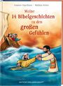 Susanne Ospelkaus: Meine 14 Bibelgeschichten zu den großen Gefühlen. Vorlesebuch ab 5 mit biblischen Kindergeschichten zu wichtigen Emotionen wie Angst, Liebe und Dankbarkeit. Mit der Bibel Ermutigung vermitteln, Buch