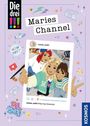 „Maries Channel“. Illustrationen einer Selfie-Szene mit drei Mädchen, umgeben von bunten Symbolen wie Mikrofonen und Sternen.