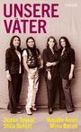 "UNSERE VÄTER" oben in großen Buchstaben, vier Frauen dicht nebeneinander, elegant gekleidet, neutrale Hintergrundfarbe.