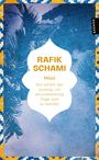 "RAFIK SCHAMI, Milad. Von einem der auszog, um einundzwanzig Tage satt zu werden." Gestaltung: Blau-gelbes Mosaik.