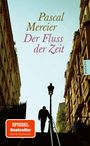 Pascal Mercier, Der Fluss der Zeit. HANSE. SPIEGEL Bestseller. Silhouette eines Mannes auf einer Treppe zwischen Gebäuden.