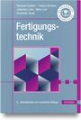 "Fertigungstechnik", Autorenliste oben. Illustration: geometrische Muster, lila und blau. Hanser Logo unten rechts.