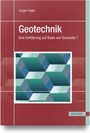 Buchtitel: "Geotechnik. Eine Einführung auf Basis von Eurocode 7". Autor: Jürgen Vogel. Roter Hintergrund mit geometrischem Muster.