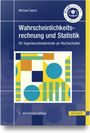 „Wahrscheinlichkeitsrechnung und Statistik“, gelbes und blaues geometrisches Design, HANSER-Logo, Michael Sachs.