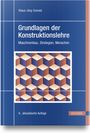 Text: "Grundlagen der Konstruktionslehre. Maschinenbau, Strategien, Menschen. 9., aktualisierte Auflage." Blaues Cover mit geometrischem Muster.