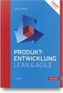 „Joachim Pfeffer, PRODUKTENTWICKLUNG LEAN & AGILE, eBook inklusive, 2. Auflage, Hanser.“ Ein geometrisches Logo auf blauem Hintergrund.