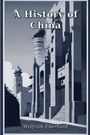 Text: "A History of China, Wolfram Eberhard." Illustration eines monumentalen Gebäudes mit Treppen und Türmen in Grau.